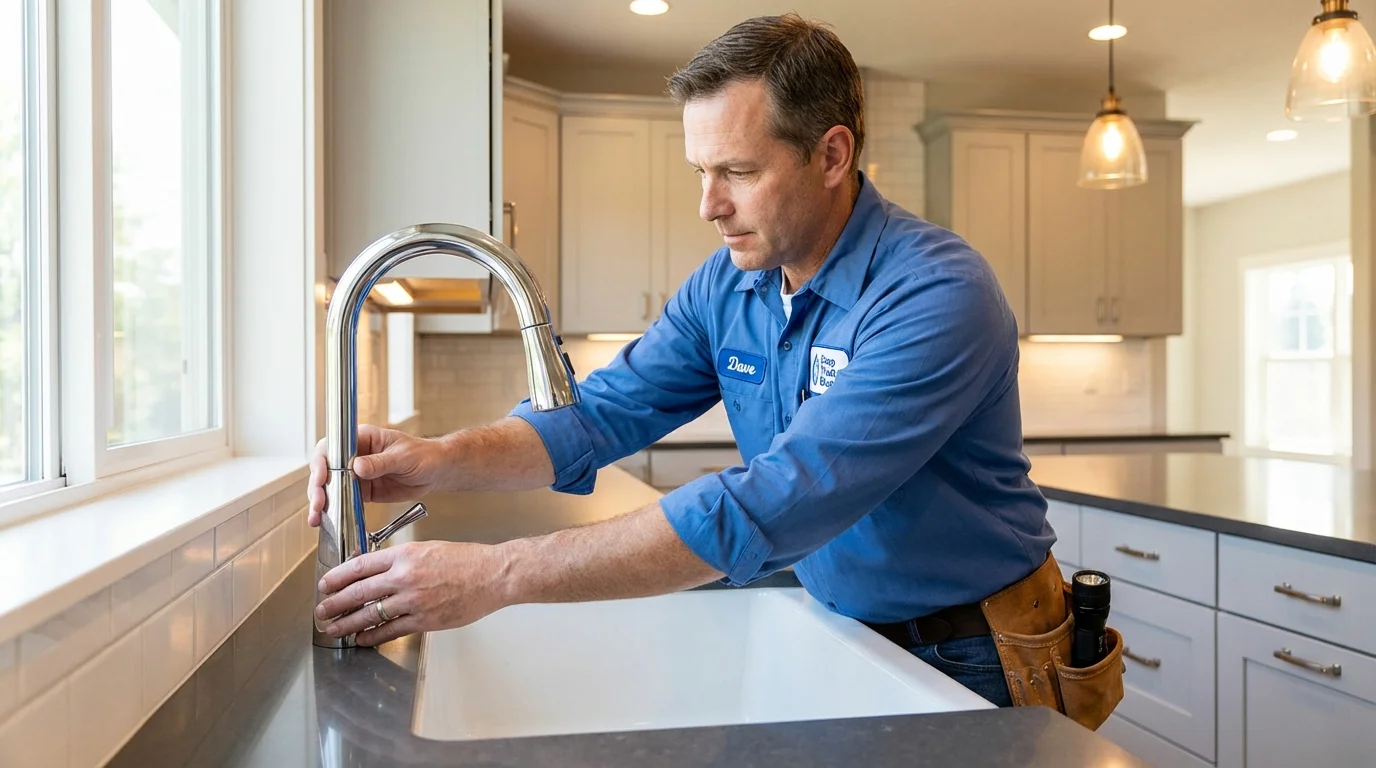 Kitchen faucet installation by Johns Plumbing LLC in Cedarville